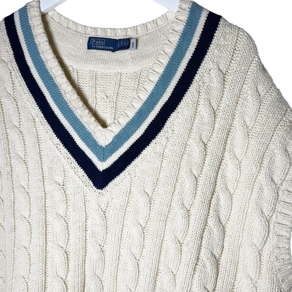 Polo Ralph Lauren Cable-Knit Cotton Cricket Sweater Vest Size Large - Picture 6 of 11
